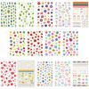 Popular Nail Art Sticker Set, 14 Pieces, Cute, 3D Stick-On Manicure for Women, Girls, Kids, Ultra Thin Children's Nail Stickers, Flowers, Rainbow, Strawberries, Stars, Moon, Emoji, For Work and Casual Nail Decoration, Women's Gift, Nail Accessories