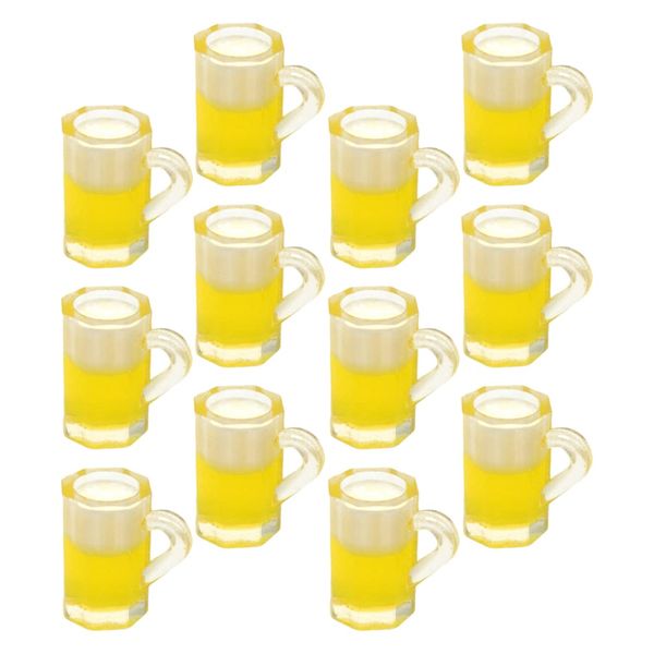 Toddmomy 20Pcs Mini Beer Mug Shot Glasses Mini Resin Beer Cups Tiny Shot Mug Landscape Beer Mug Decoration Mini Glasses Miniature Accessory for Dollhouse