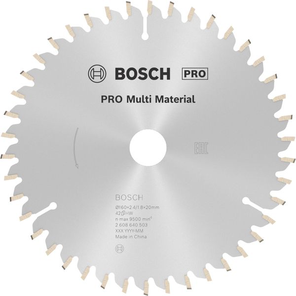 Bosch 2608640503 160 X 2.4 X 20/42 Multi Material Circular Saw Blade