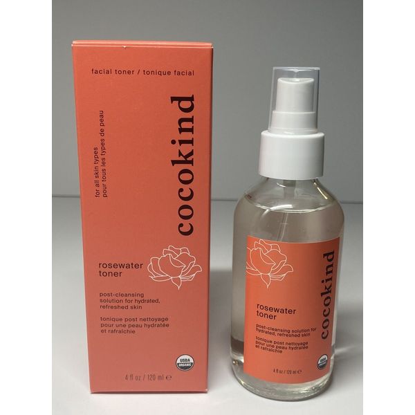 Cocokind Organic Rosewater Cleansing Skin Facial Toner 4Oz  NEW