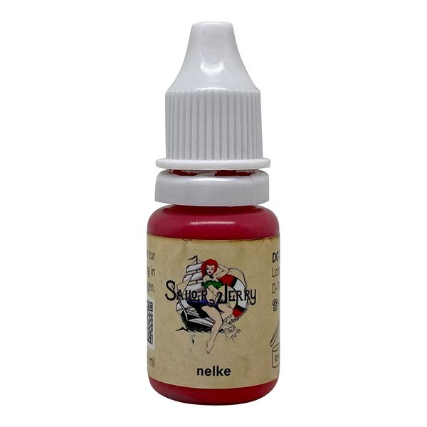 REACH-konforme Sailor Jerry Tattoofarbe Nelke 10 ml. Made in GERMANY und mit Zertifikat, Tätowierfarbe, Tattoo Ink, Vertrieb durch HAN-SEN GmbH