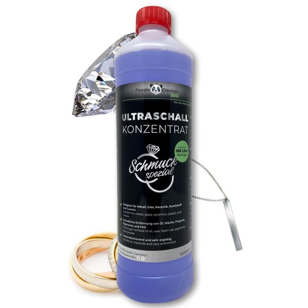 PandaCleaner Ultraschallreiniger Schmuck-EDITION - 1L Ultrasonic Jewelry Cleaner - Schmuck Reinigung Ultraschall für Gold, Silber, Edelsteinen, Münzen, Uhren uvw. (1000ml)