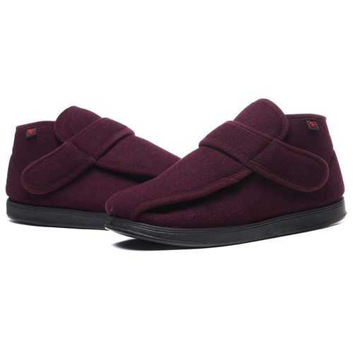Eagsouni Nursing Care Sneakers, Senior Shoes, For Middle Aged, High Instep, Wide, Elderly Shoes, Nursing Shoes, Men's, Women's, 4E, Black, Burgundy Boa