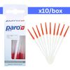 PARO Brush Stick | Interdental Brush Between Teeth, Implants and Braces, Flossing Interdental Tool for Tooth Cleaning | 10 Sticks per Box