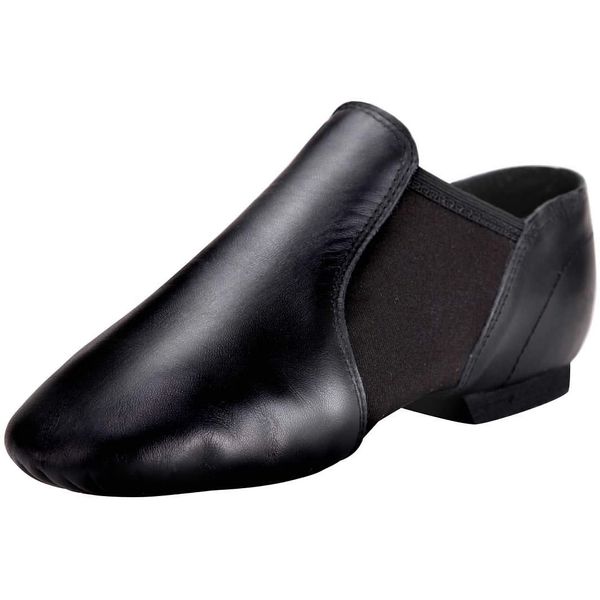 Linodes (Tent Leather Upper Jazz Shoe Slip-on for Women and Men's Dance Shoes Black 8M