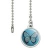 GRAPHICS & MORE Butterfly Artsy Blue Ceiling Fan and Light Pull Chain