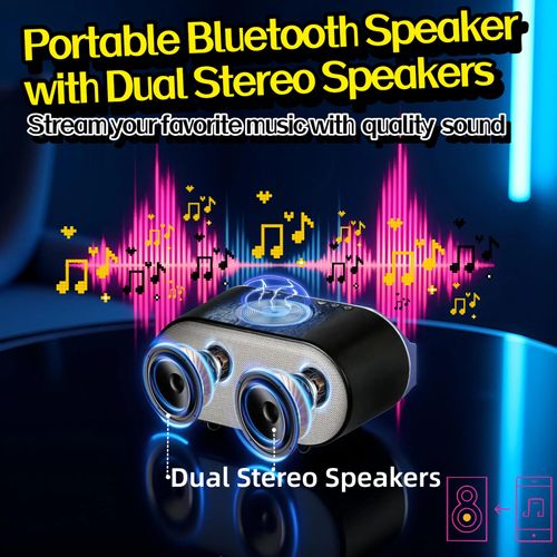 POSVIU 5-in-1 Portable Stereo, RGB LED Atmosphere Table, 15W Wireless Charging Station, Dimmable, Foldable Phone Stand, Teen Boy Girl Trendy Stuff Gift