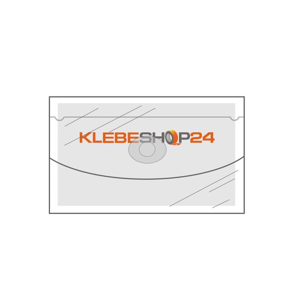 Visitenkartentaschen selbstklebend | Breite Seite offen | Mit Klappe | 20 oder 100 Stück | Transparent | 105 x 60 mm | Selbstklebende Visitenkartentaschen für Visitenkarten, USB Sticks etc. / 20 Stück