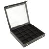 boxdisplays Display Case Snap Close Acrylic Lid + Black 16 Compartment Insert