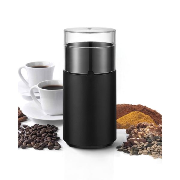 Coffee Grinder Electric - Just Press for 30S to Enjoy Your Coffee - Manual Press Coffee Grinder with Safe 304 Stainless Steel Blades, Fast Grinding for Coffee Beans, Pepper, Grain, Spice, Nuts