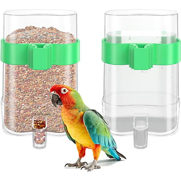 Bird Water Dispenser, Bird Cage Feeder, Parakeet Cage Accessories, 2 Pcs Automat