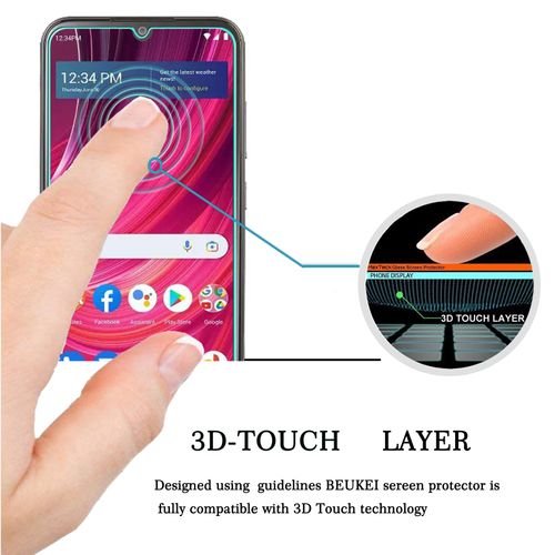 beukei (3 Pack) Compatible for BLU View 4 (B135DL) Screen Protector Tempered Glass,Touch Sensitive,Case Friendly, 9H Hardness