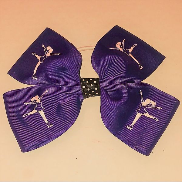 Ice Skating Hair Bow Purple