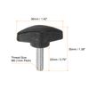 sourcing map 4pcs Tee Wing Knobs Thumb Screws M6 x 20mm Standard Male Thread Plastic T Knobs Handles Hand Clamping Thumbscrew, Black