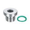 sourcing map M16x1.5 Inner Hex Head Pipe Fitting Plug, Universal 304 Stainless Steel Thread Socket Plug with Green O-Ring for Terminate Pipe Ends or Replacement Drains