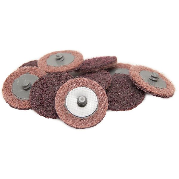 Benchmark Abrasives 2" Quick Change Nylon Surface Conditioning Discs for Sanding Polishing Paint Removal with Male R-Type Backing, Use with Die Grinder - (25 Pack)(Medium)