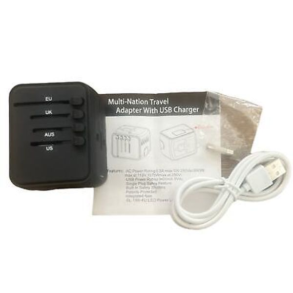 International Travel LED Power Adapter SL-199-4U Black