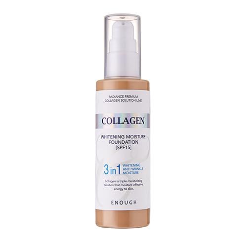 Enough Collagen 3in1 Whitening Moisture Foundation SPF15, 3.38 fl oz/ 100ml - Brightening, Moisturizing, Anti-Aging, Korean Skin Care Makeup (#23 Natural beige, 3.38 fl oz / 100ml)