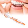 Denture Brush Denture Toothbrush Washing Brush Dual Head Safe Denture Washing Tools,Premium Hygiene Denture Brush False Teeth Brushing Tools for Denture Care Denture Tool Oral Care Orange