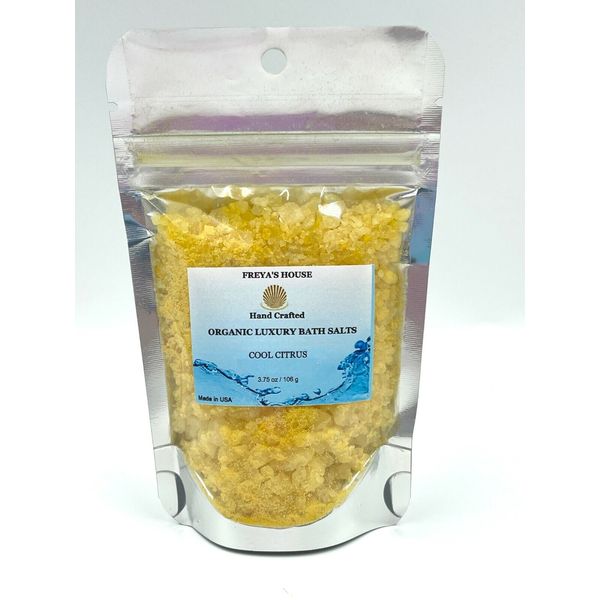 COOL CITRUS Organic Luxury Bath Salts/Mood-Lifting/ Detox/Aromatherapy/Energy/