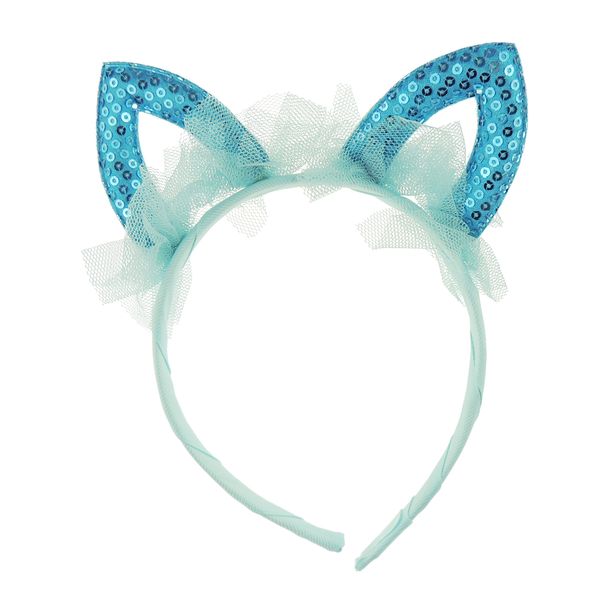 Glamour Girlz Cute Fancy Dress Up Party Role School Play Cosplay Costume Christmas Hen Do Halloween Deely Deeley Bopper Animal Ears Headband Hairband Hair Alice Band Lace Cat (Turquoise)