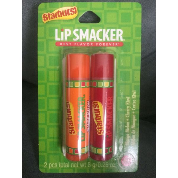 LIP SMACKER STARBURST MANGO MELON & CHERRY KIWI 2 PIECE LIP BALMS 0.28 OZ EACH
