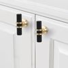 KOMOTIA 10 Pack Cabinet knurled Knobs Matte Black and Brushed Gold Kitchen Cabinet Knobs Aluminum and Zinc Alloy Drawer Pulls Solid Cabinet Hardware