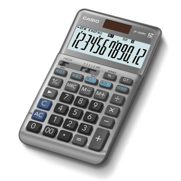 Casio JF-200RC-N Reduction Tax Rate Calculator, 12-Digit Tax Calculator, Complete Function, Just Type