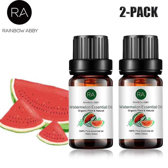 Strawberry & Watermelon Essential Oils - 100% Pure Organic Natural Plant  Oils for Diffuser, Aroma, Spa, Massage, Yoga, Perfume, Body - 2x10ML
