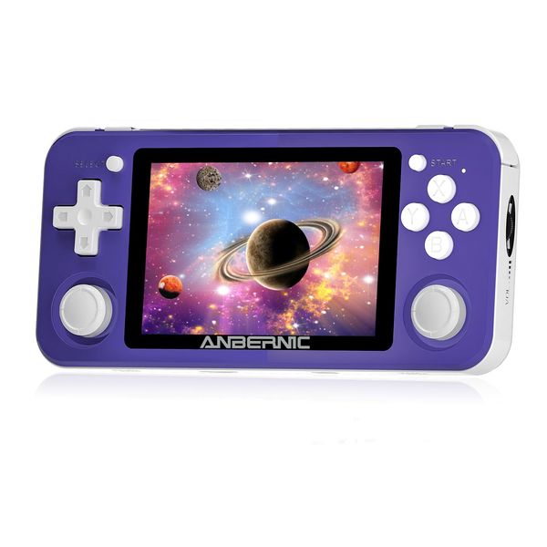 RG351P Retro Handheld Game Console Open Source Linux System 3.5 inch IPS 320*480 Screen RK3326 1.5GHz 3500mAh Battery 2500 Classic Games Support PSP/N64 Game Gift Portable Player (RG351P-Purple)