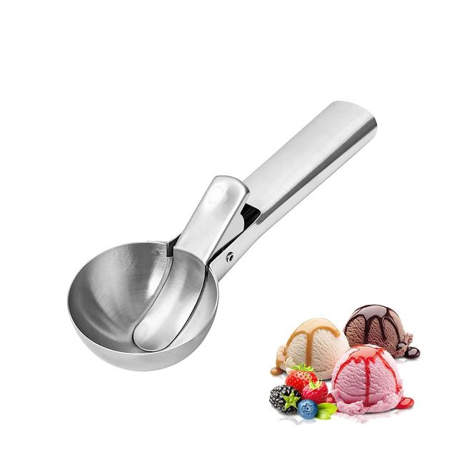 Ice Cream Spoon, Ice Cream De, Spherical Shape, Stainless Steel Ice Cream Scoop, Fruit Digging, Meat Dumpling, Cooking Goods, Food Spoons, Ice Cream Tools Kitchen Utensils(Large Color Box Package)