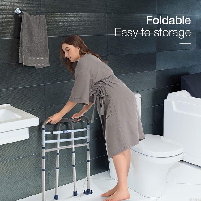 Oasisspace Stand Alone Toilet Safety Rail - Heavy Duty Medical Toilet Safety for