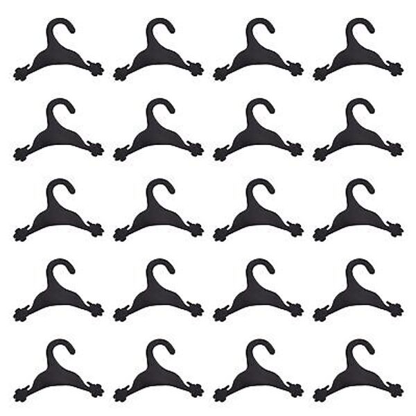 20 Packs Pet Apparel Hangers, Black Pet Clothes Hangers Cute Plastic Flexible...