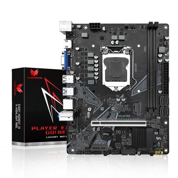 SHANGZHAOYUAN H511M PRO Motherboard LGA 1200 for 10th and 11th Gen Series Processors (Micro ATX, Dual-Channel DDR4, SATA 6Gbps/s, USB 3.0, NVME M.2, PCIe 3.0, Gigabit LAN)