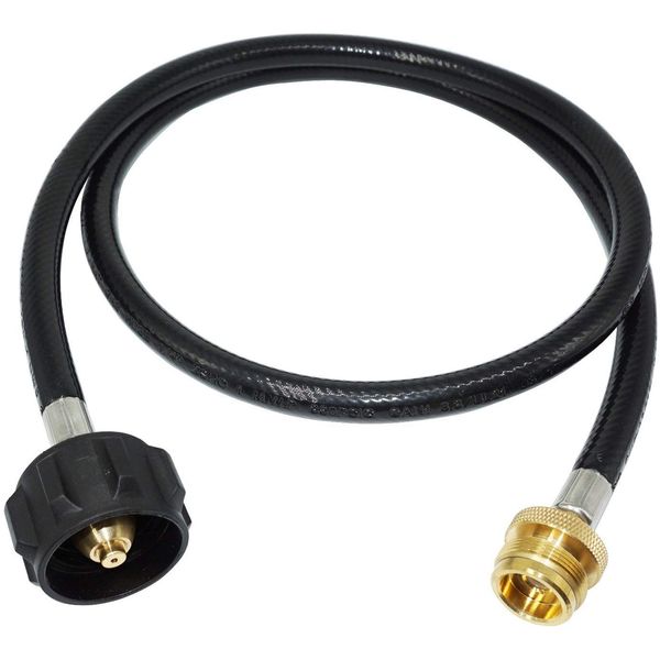 DozyAnt 4 Feet Propane Adapter Hose 1 lb to 20 lb Converter Replacement for QCC1/Type1 Tank Connects 1 LB Bulk Portable Appliance to 20 lb Propane Tank - Certified