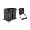 Double 35 Qt Full Extension Pull-Out Bottom Mount Kitchen Trash Can Waste Bin Co