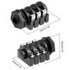 sourcing map PCB Mount 6.35mm 6 Pin Socket Headphone Stereo Jack Audio Video Connector Black 2Pcs