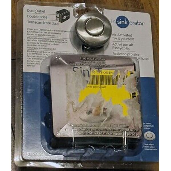 New, Sealed! UINSINKERATOR STS-00SN Garbage Disposal Air Switch Kit Satin Nickel