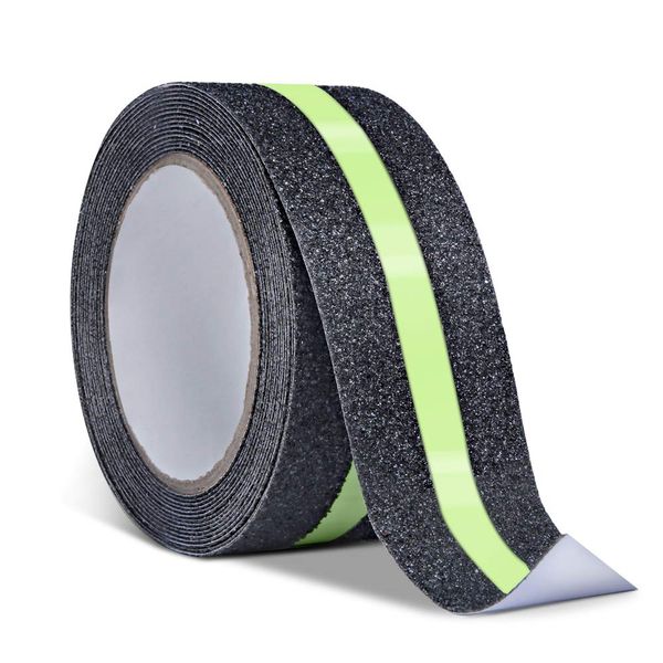 ONTWIE Anti Slip Grip Tape Glow in Dark, Safety Tape 2inch X 16.4ft Luminous in Dark Improves Grip and Non Slip Safety Stair Treads - Indoor & Outdoor