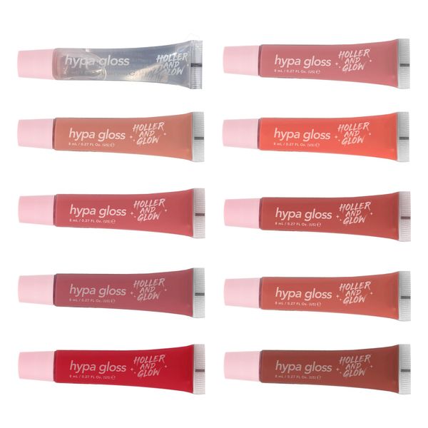 Holler and Glow Gift Of Gloss Lip Gloss 10-Piece Gift Set, Includes Lip Gloss Shades