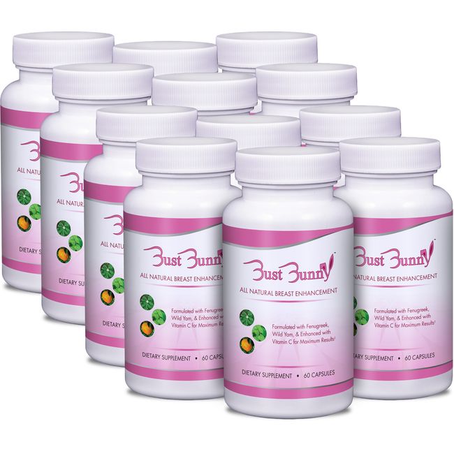 Bust Bunny All Natural Breast Growth Pills w/Vitamin C! - 12 Month Supply