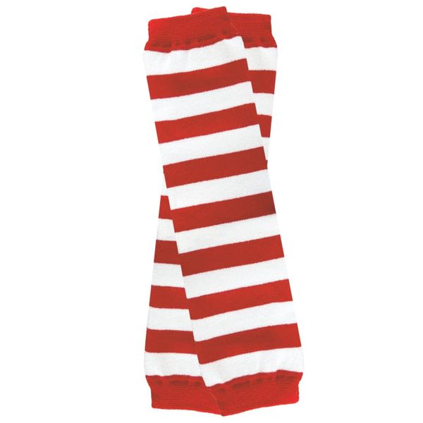 Red & white stripe baby leg warmers for boys and girls by juDanzy, One Size