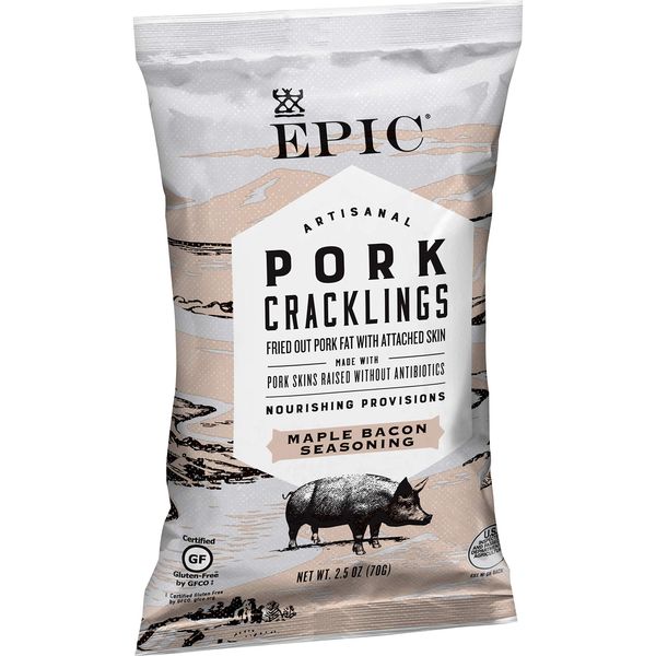 Epic Maple Bacon Pork Cracklings, Keto Friendly, Paleo Friendly, 2.5oz