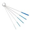 10" Long Professional Tube Cleaning Brush Set, Small Sizes Blue, 5 Pc. Kit, Heavy Duty Deep Cleaning Brushes with Flexible Handles for Bottles, Straws, Pipes, Keyboards, Glass, Guns, and Detailing