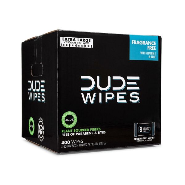 DUDE Wipes, Flushable Wipes, Extra Large and Fragrance-Free Wipes (400 ct.)