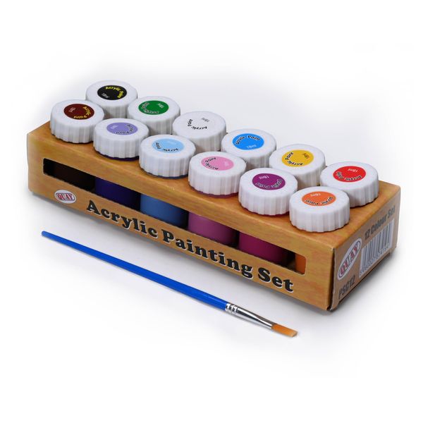 Quay 12 Colour Acrylic Painting Set, 12 x 18ml