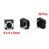Sourcingmap 20Pcs 2 Pin Momentary Panel PCB Mount Push Button SPST Tact Switch 6x6x5 mm