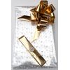 ShredAstic® White Dot Florist Cellophane wrap with 30mm Pull Bow (2 metres, Metallic Gold)
