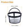 sourcing map 4 Cup Coffee Filter Basket, Reusable Coffee Filter Brew Basket Replacement, Coffee Maker Filter Basket with Closed Bottom, White