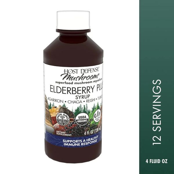 Host Defense Elderberry Plus Syrup Fungi Perfecti 4oz.